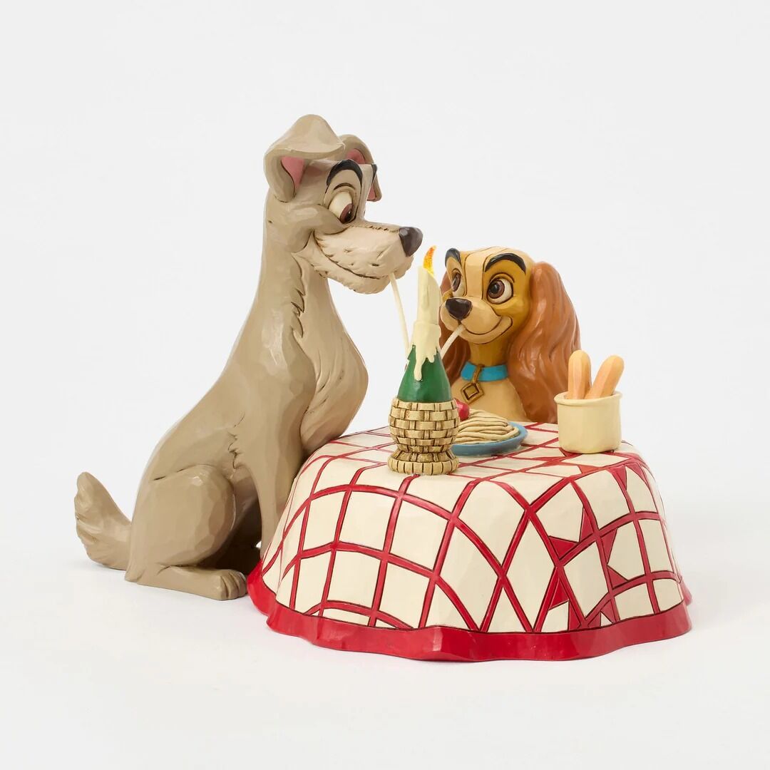 DISNEY TRADITIONS BY JIM SHORE LADY & THE TRAMP SPAGHETTI SCENE