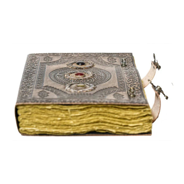 Leather Journal Parchment Style Paper With Three Stones