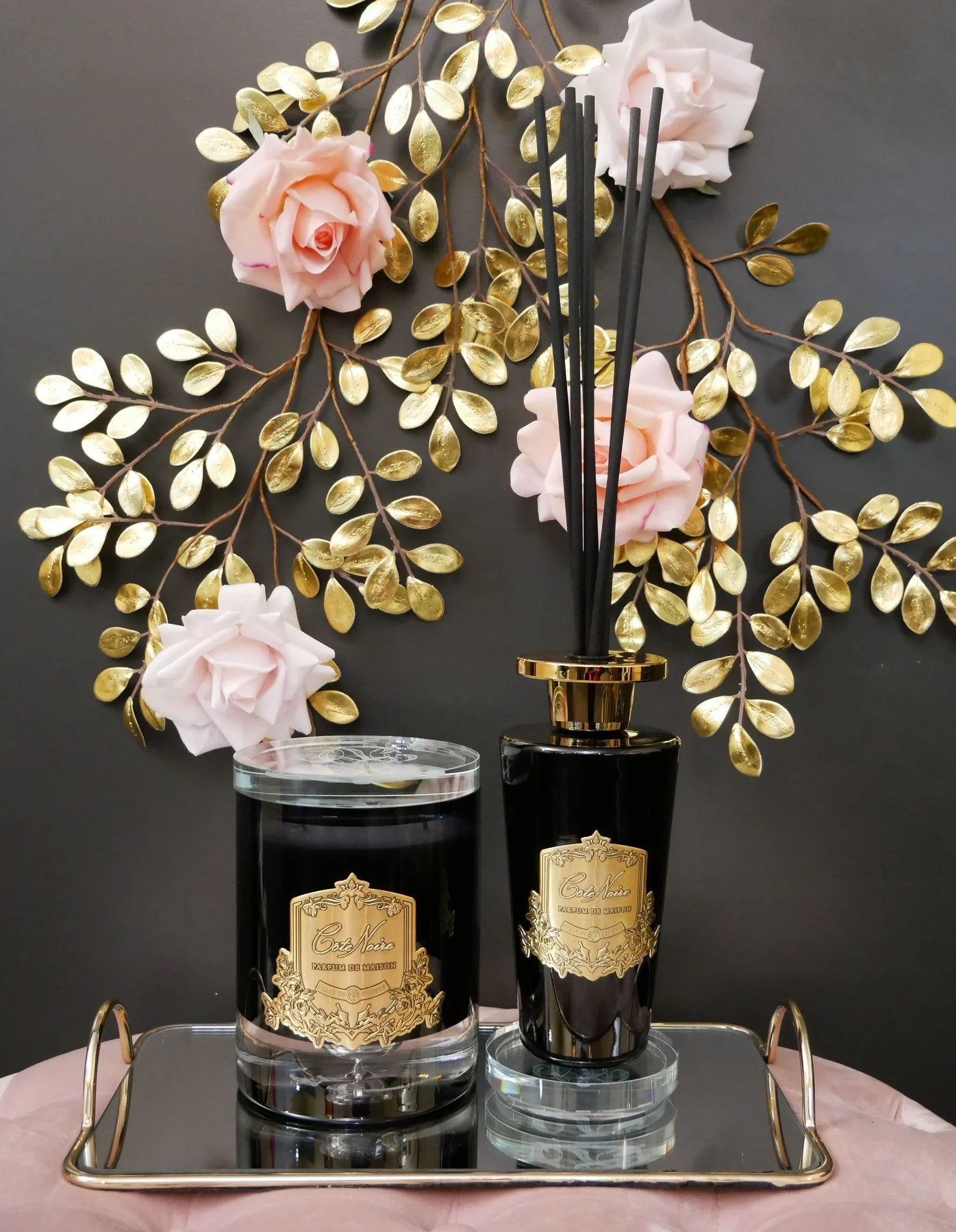 Cote Noire 500ml Gold Diffuser Charante Rose