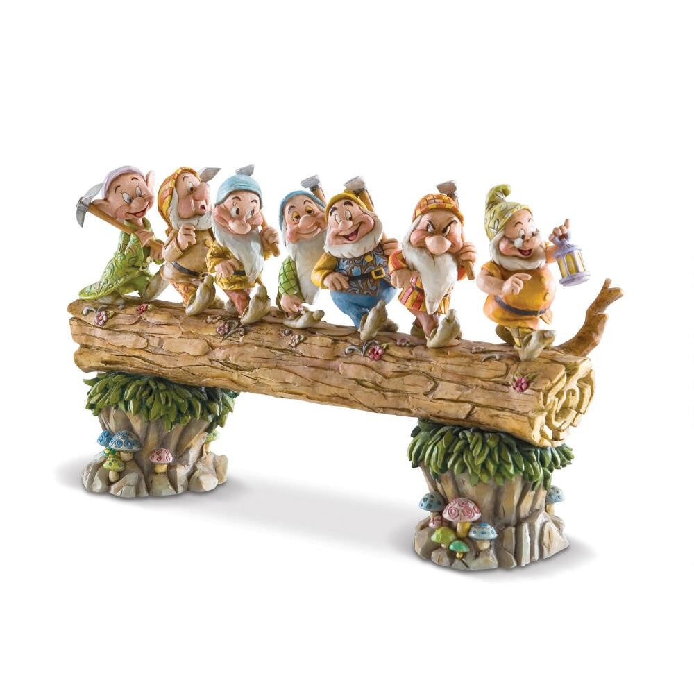 DISNEY TRADITIONS BY JIM SHORE SEVEN DWARFS ON LOG 33CM