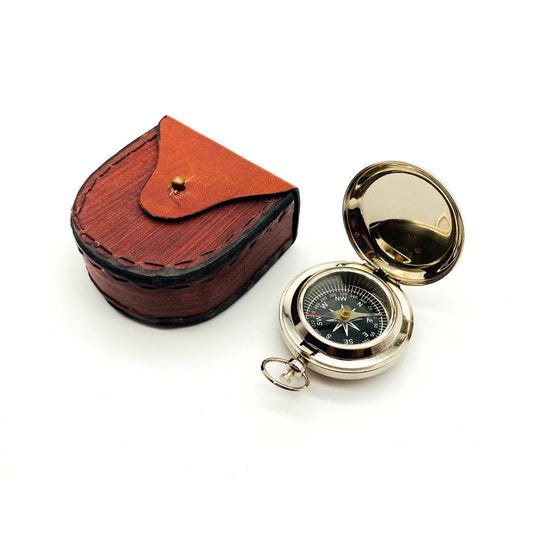 Compass Nickel Finish Flip Push Button