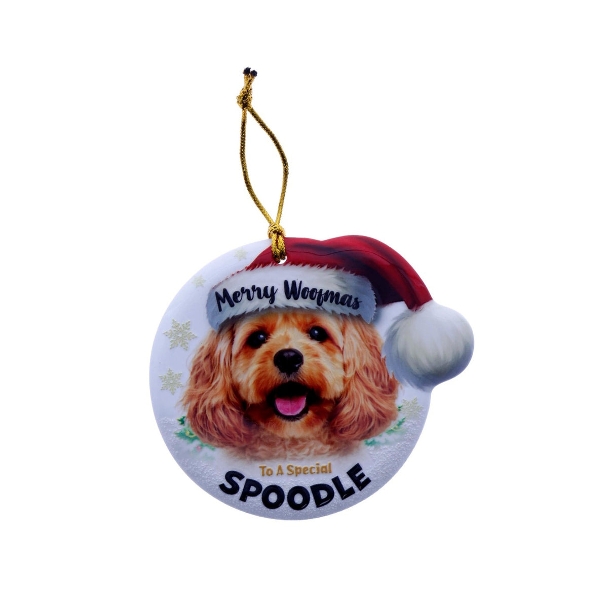 Christmas Sentiment Ceramic Plaque Dog Spoodle