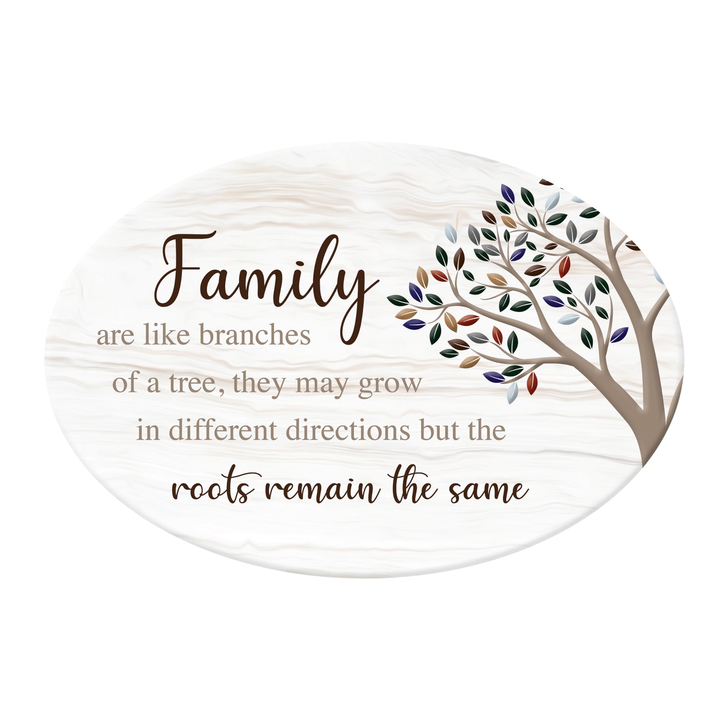 OVAL CERAMIC VERSE PLAQUE FAMILY BRANCHES