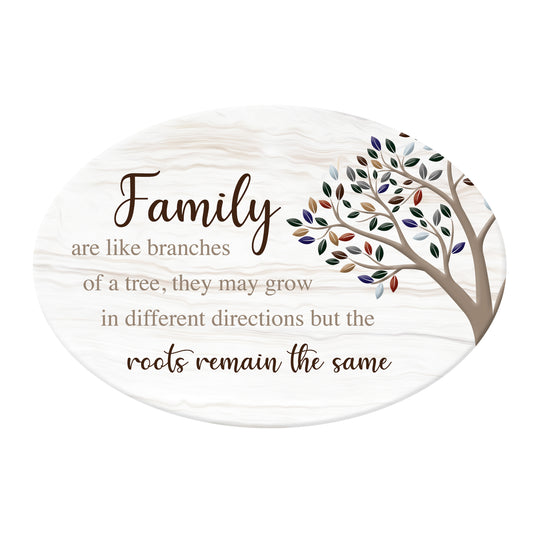 OVAL CERAMIC VERSE PLAQUE FAMILY BRANCHES