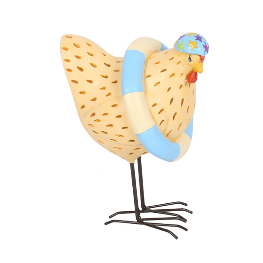 RESIN CHICKEN FIGURINE MABEL "WINNER WINNER CHICKEN SWIMMER"