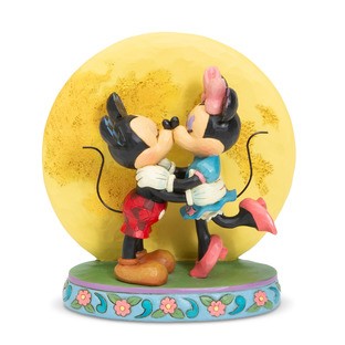 DISNEY TRADITIONS BY JIM SHORE MICKEY AND MINNIE BY MOONLIGHT 18CM
