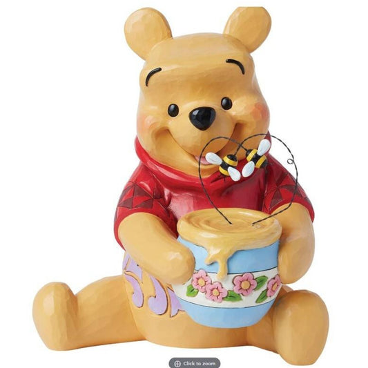 DISNEY TRADITIONS BY JIM SHORE MINI POOH WITH HONEY POT 10CM