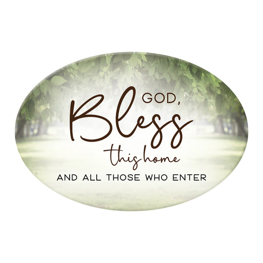 OVAL CERAMIC VERSE PLAQUE GOD BLESS THIS HOME
