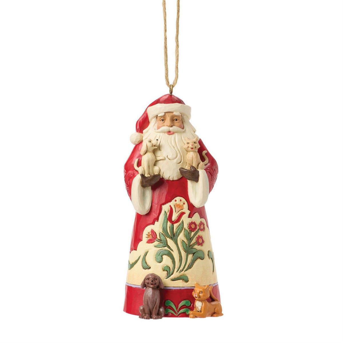 Heartwood Creek By Jim Shore Santa With Pets Hanging Ornament