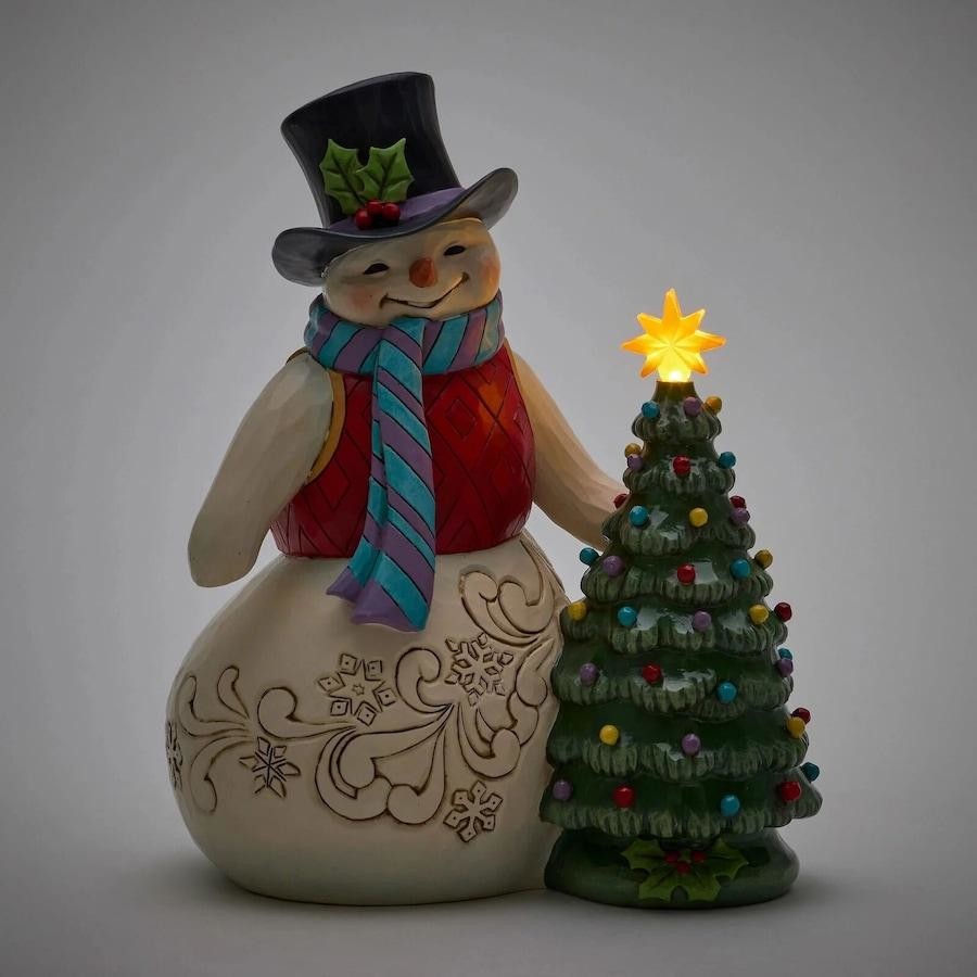Heartwood Creek By Jim Shore Snowman With LED Tree Figurine