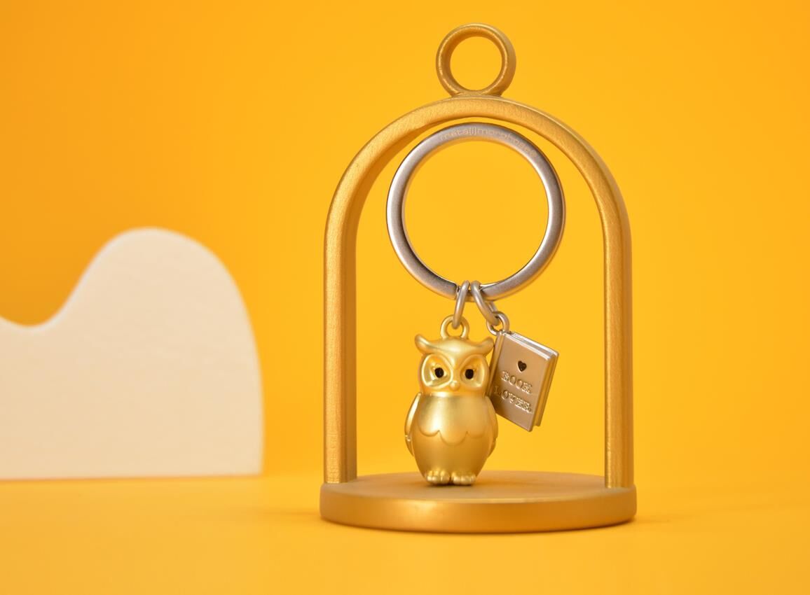 METALMORPHOSE KEYCHAIN OWL & BOOK