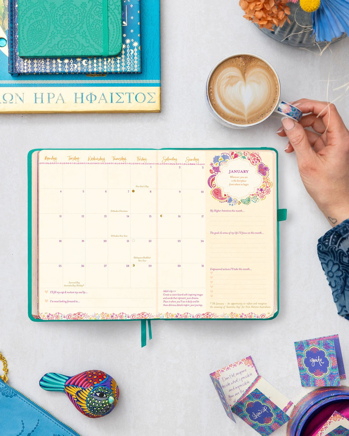 Intrinsic 2027 Diary Planner The Year For Abundance - Turquoise Twist