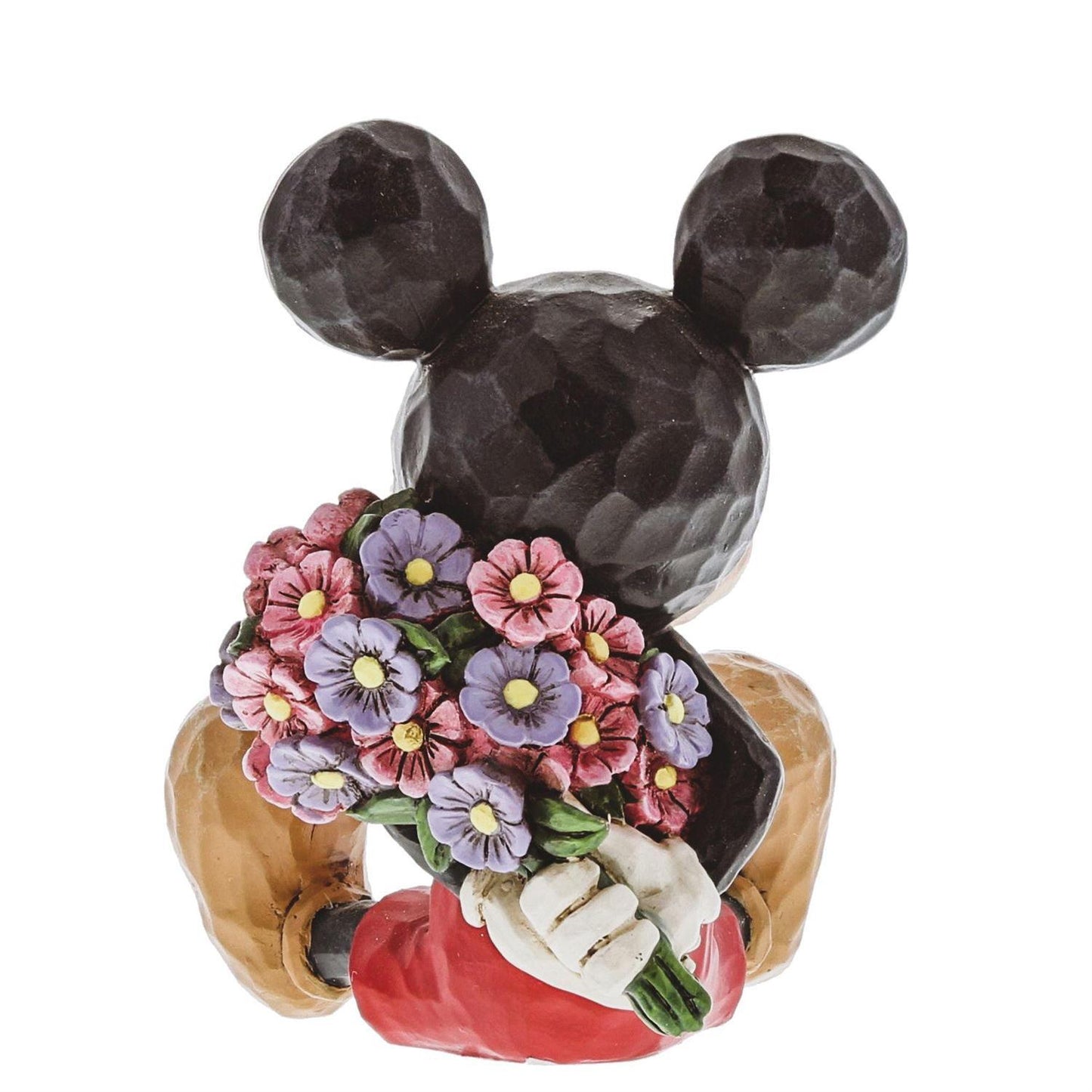 DISNEY TRADITIONS BY JIM SHORE MICKEY MOUSE MINI FIGURINE HOLDING FLOWERS 7CM