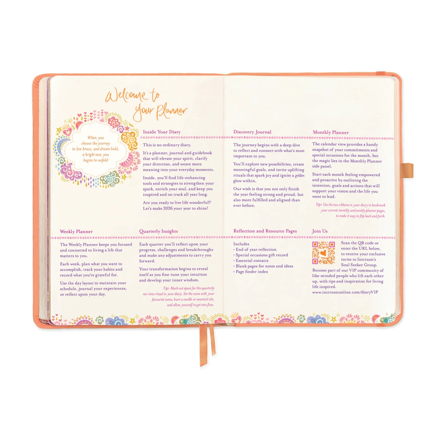 Intrinsic 2026 Diary The year for radiating joy - Peach