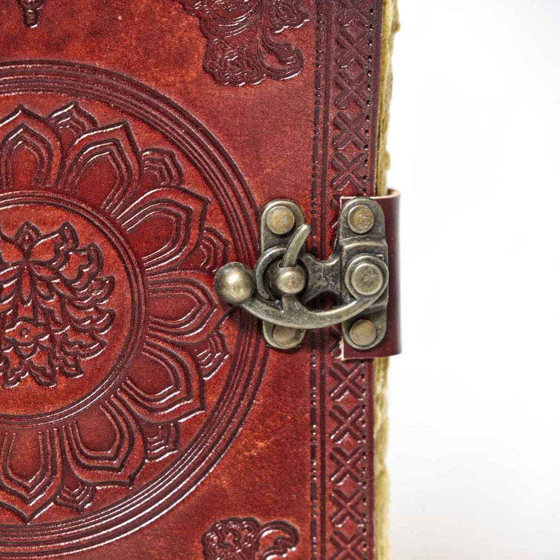 Leather Journal Parchment Style Paper Red Chakra
