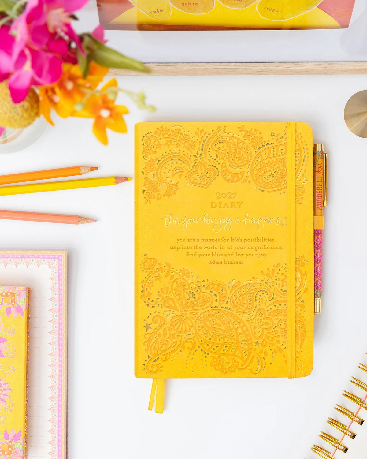 Intrinsic 2027 Diary Planner The Year For Joy & Happiness - Limoncello Yellow