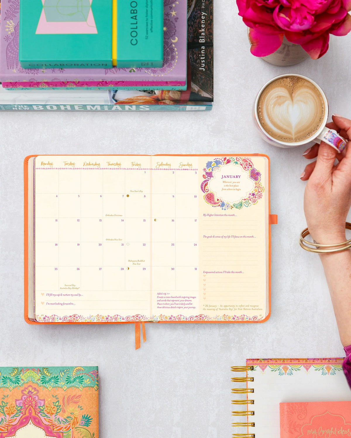 Intrinsic 2027 Diary Planner The Year For New Adventures - Sunrise Orange
