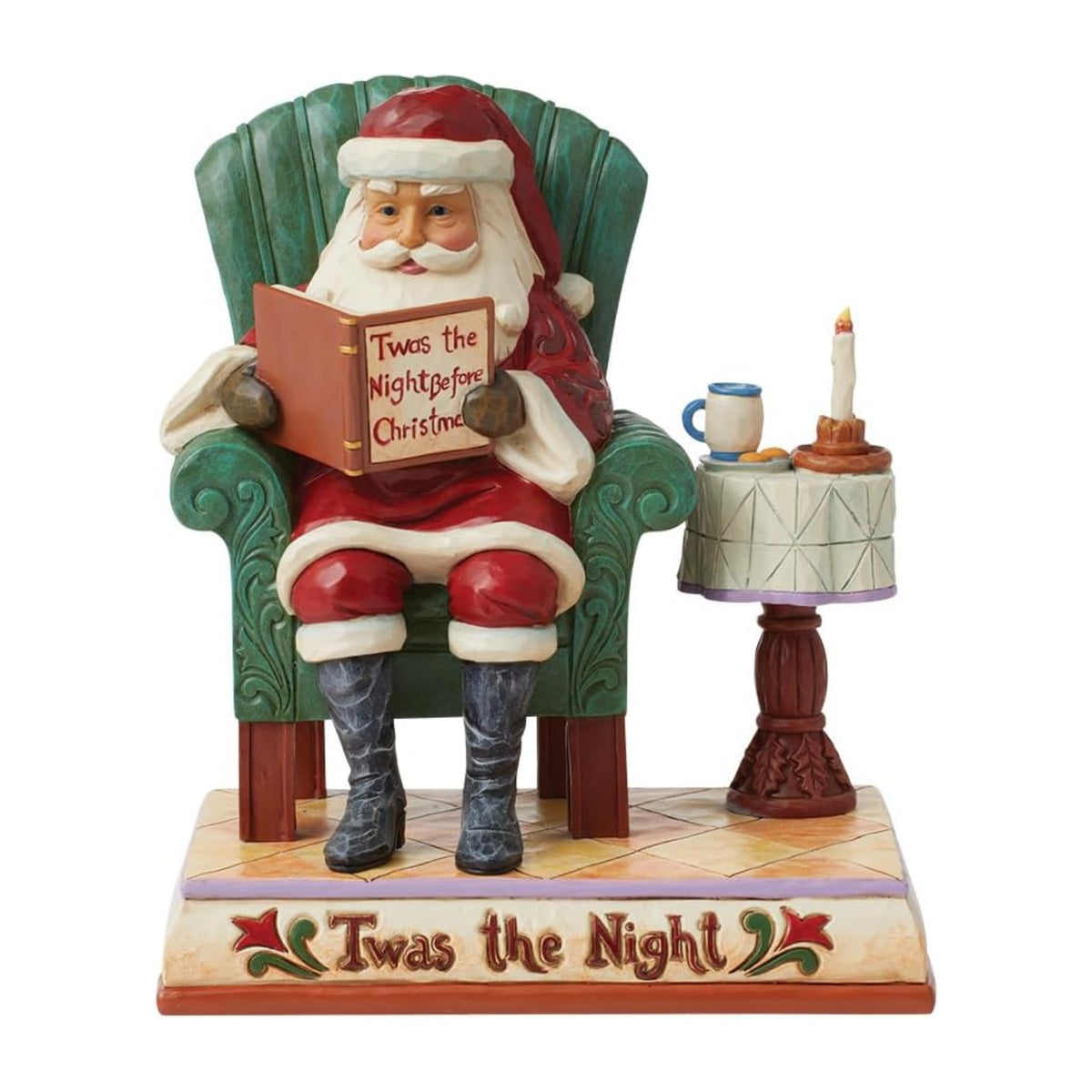 Heartwood Creek By Jim Shore Santa Reading On Chair Figurine