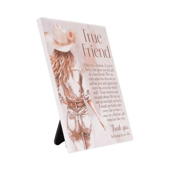 Saddle & Bloom Verse Plaque True Friend