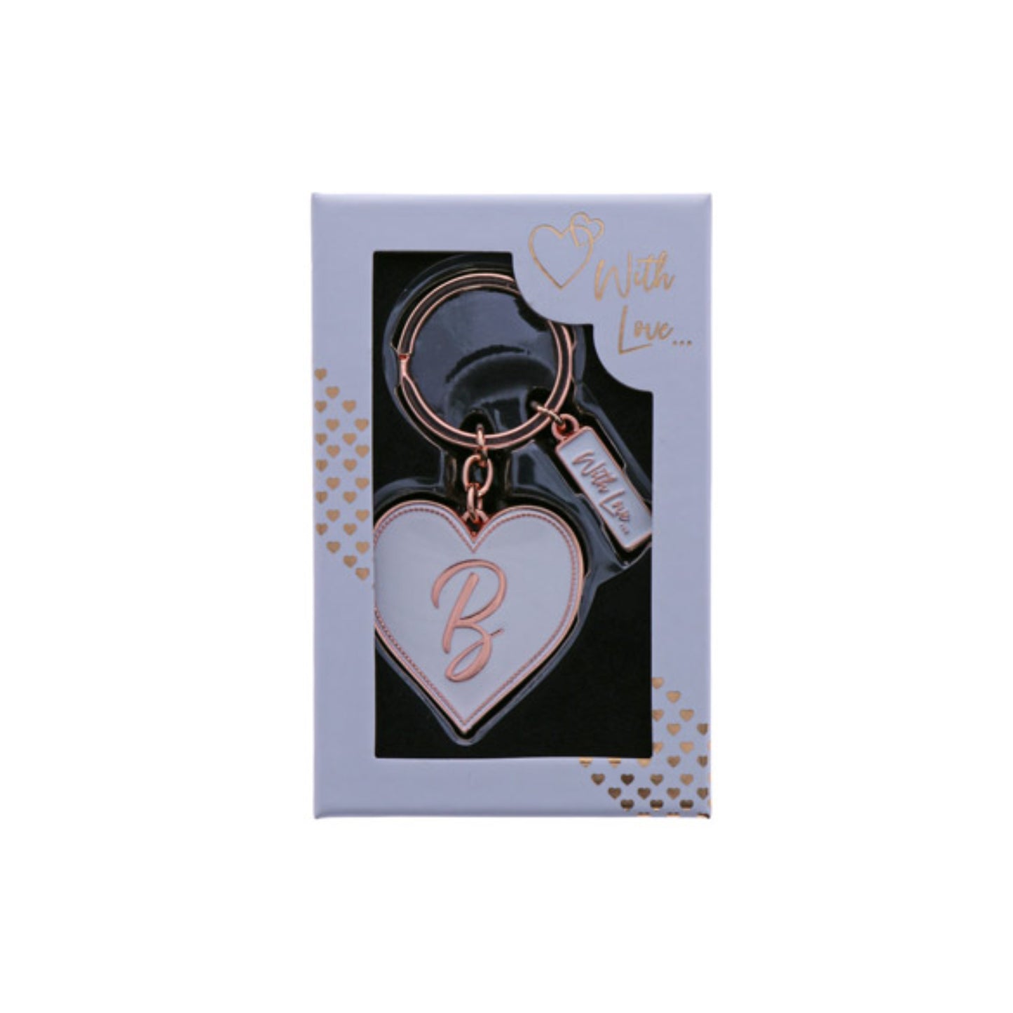 INITIAL KEYRING "B" IN ROSE GOLD