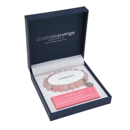 Bramble Bay Bracelet Matte Rose Quartz Tree of Life Charm