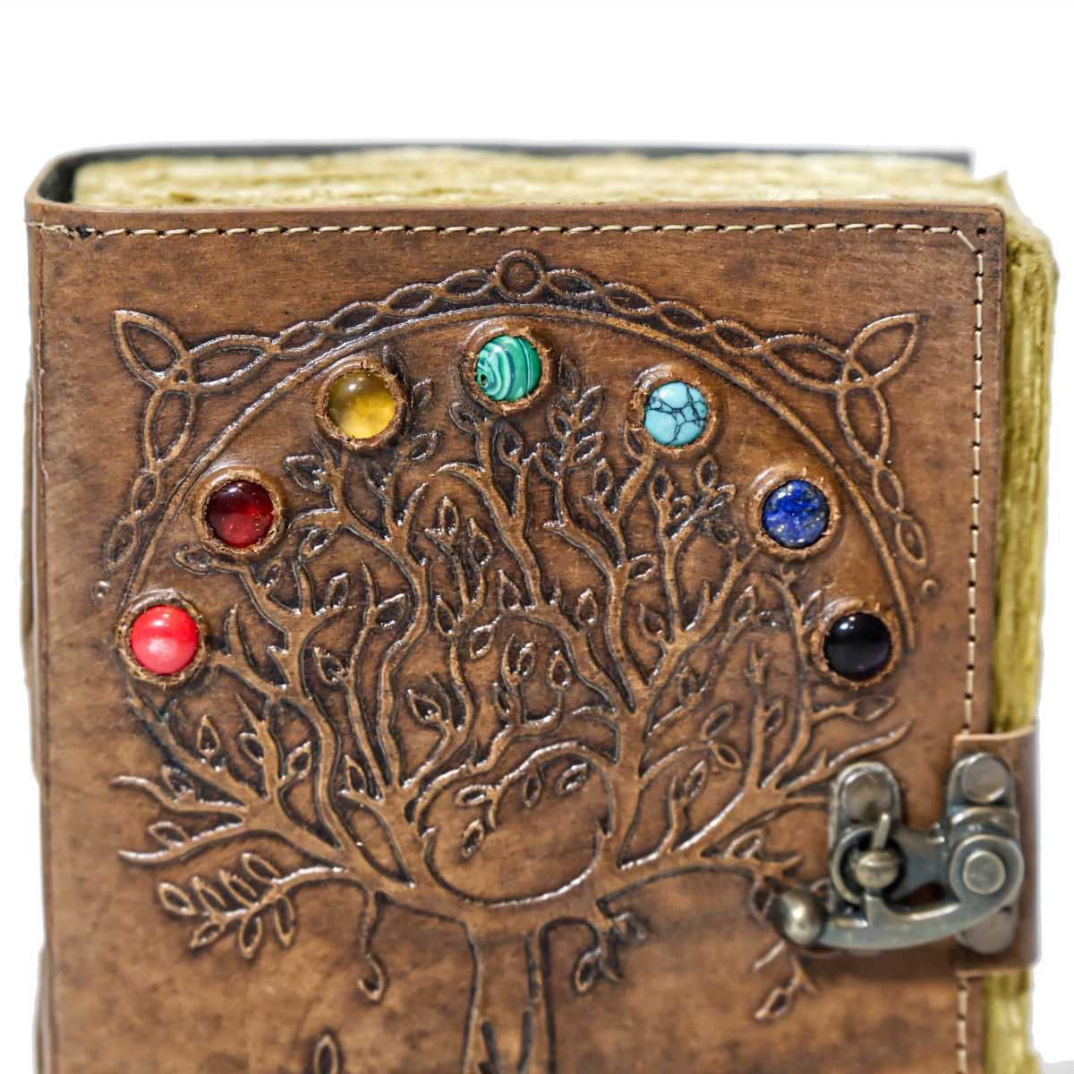 Leather Journal Parchment Style Paper Tree Of Stones