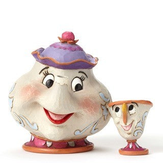DISNEY TRADITIONS BY JIM SHORE BEAUTY AND THE BEAST MRS POTTS & CHIP 10CM