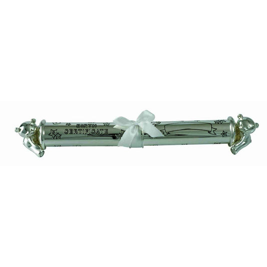 BIRTH CERTIFICATE HOLDER SILVER TWINKLE BEAR