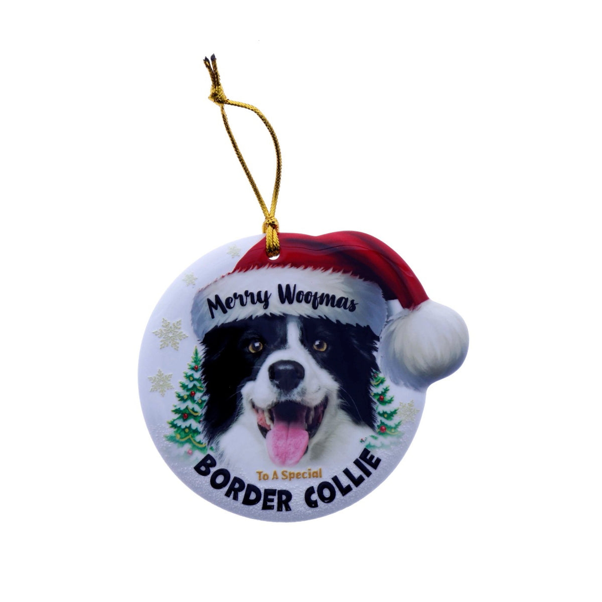 Christmas Sentiment Ceramic Plaque Dog Border Collie