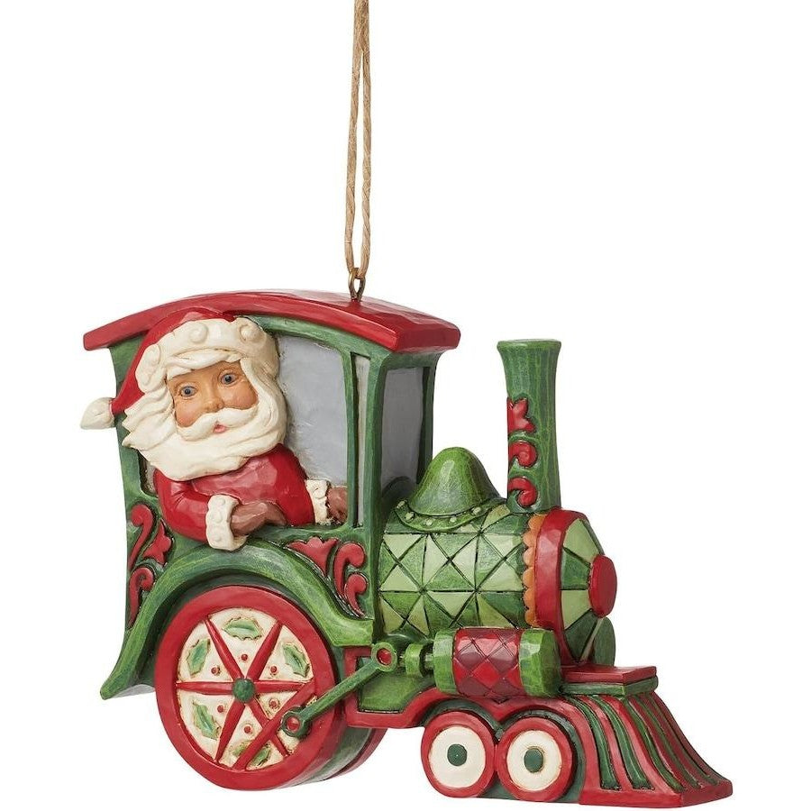 Heartwood Creek By Jim Shore Santa In Train Hanging Ornament