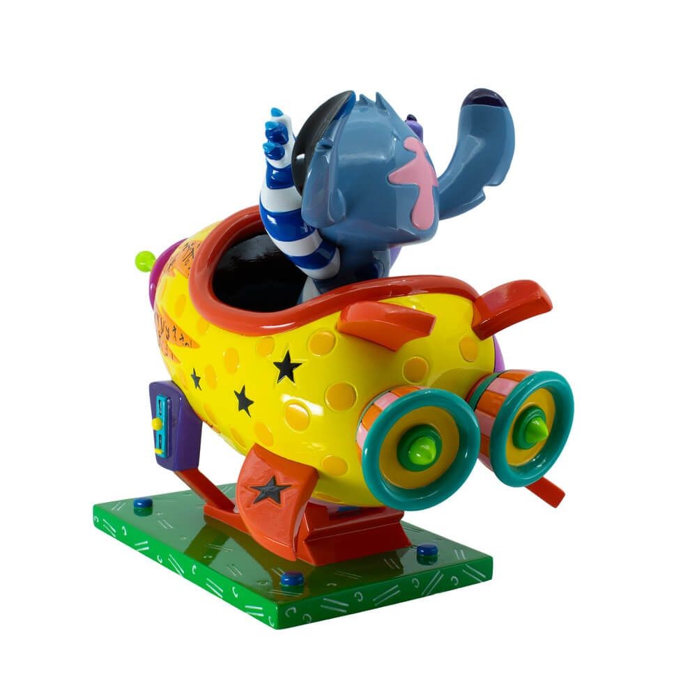DISNEY BRITTO STITCH IN ROCKET SHIP LARGE FIGURINE