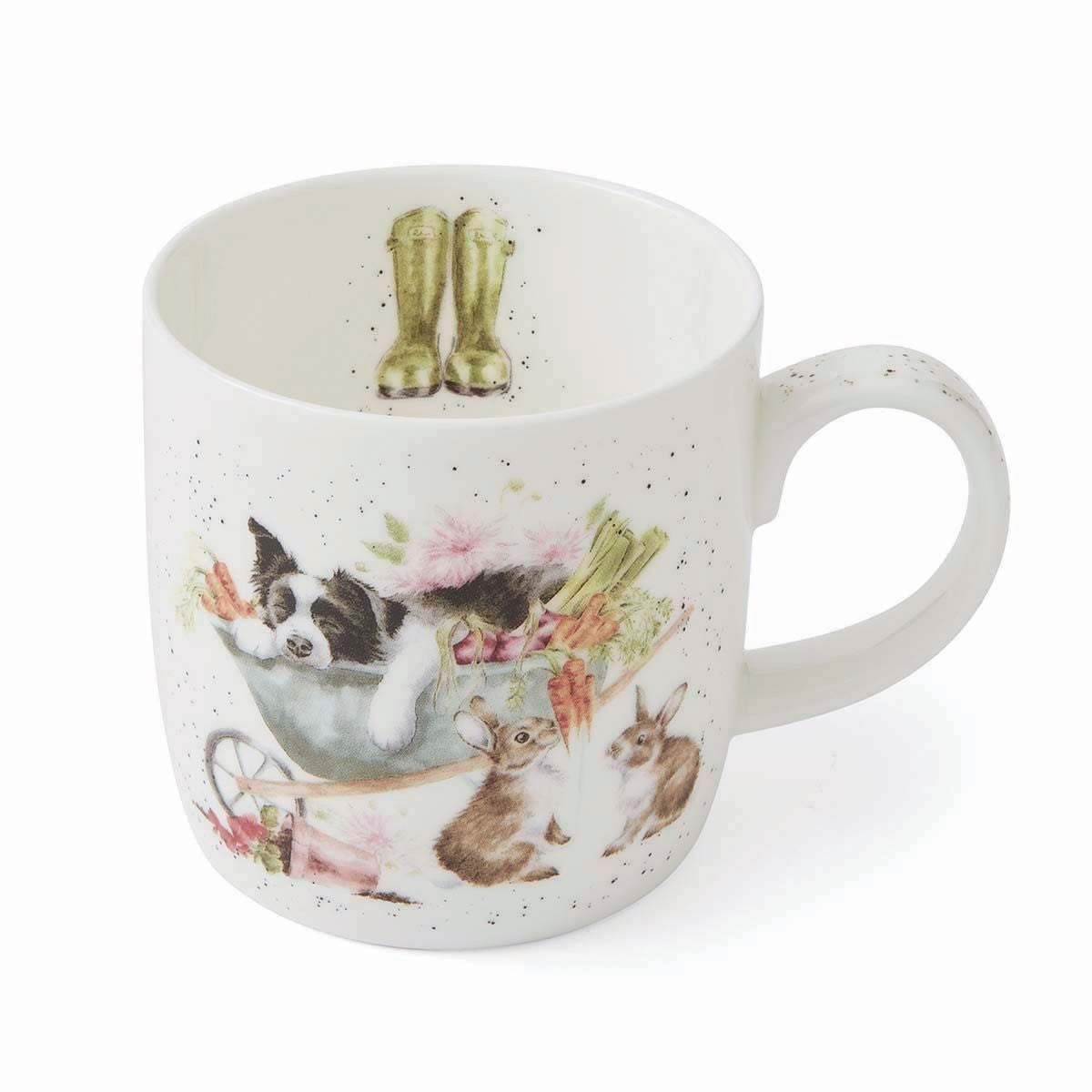 ROYAL WORCESTER WRENDALE MUG SLEEPING ON THE JOB CAT & DOG