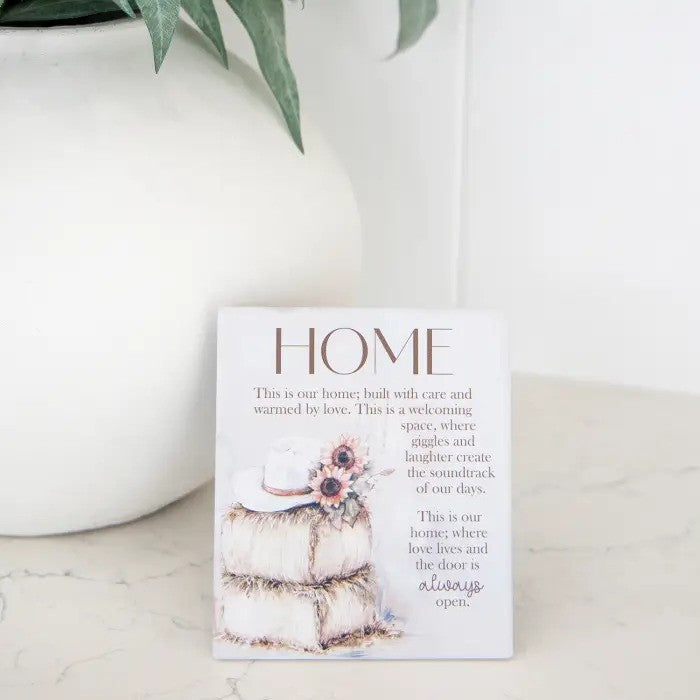 Saddle & Bloom Verse Plaque Home