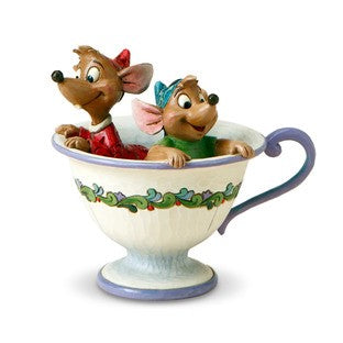 DISNEY TRADITIONS BY JIM SHORE JAQ & GUS IN TEACUP 11CM