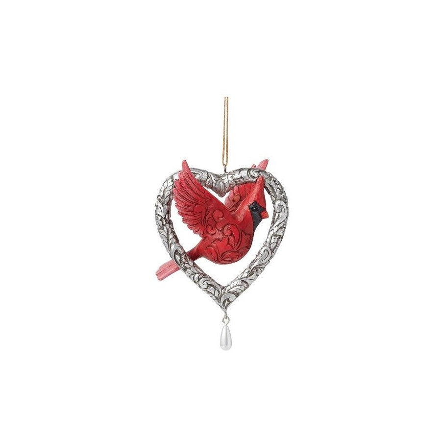 Heartwood Creek By Jim Shore Cardinal In Heart Hanging Ornament