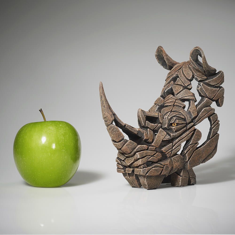 EDGE SCULPTURE MINIATURE RHINOCEROS BUST FIGURINE