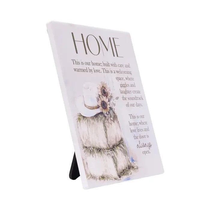 Saddle & Bloom Verse Plaque Home