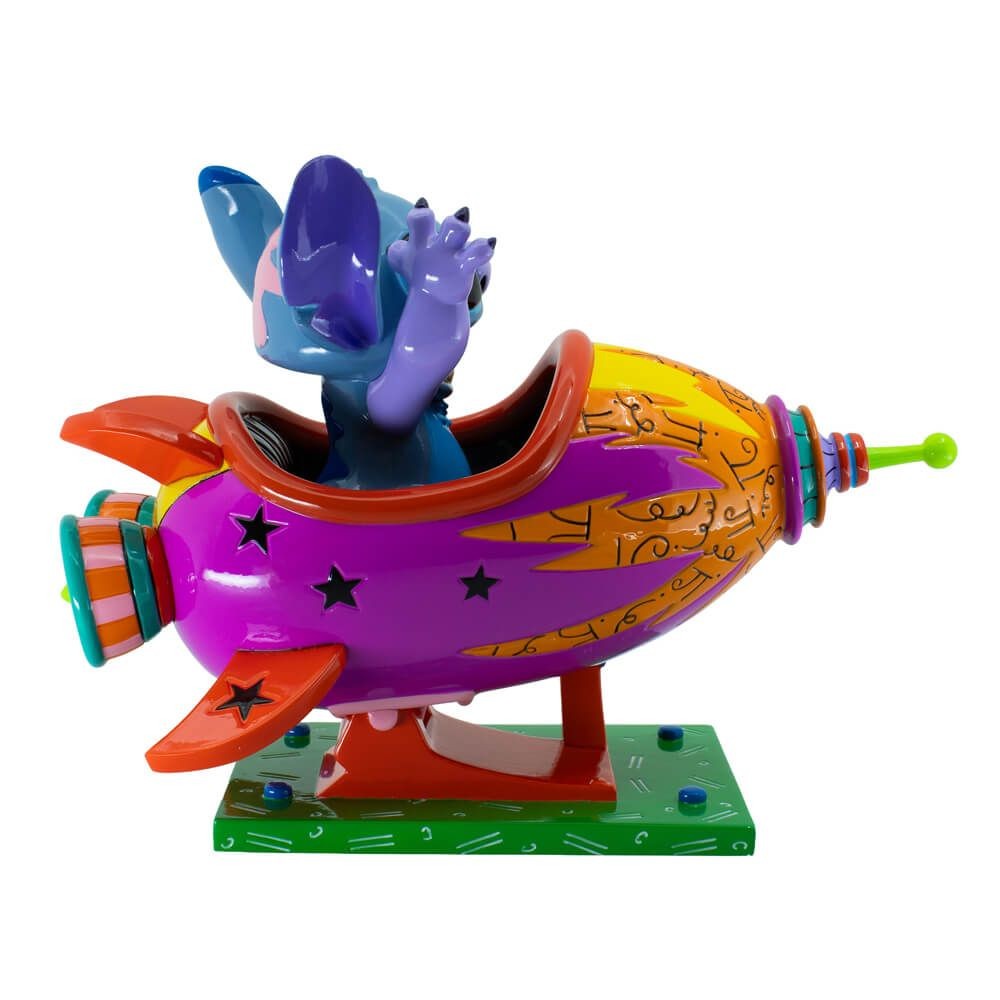 DISNEY BRITTO STITCH IN ROCKET SHIP LARGE FIGURINE