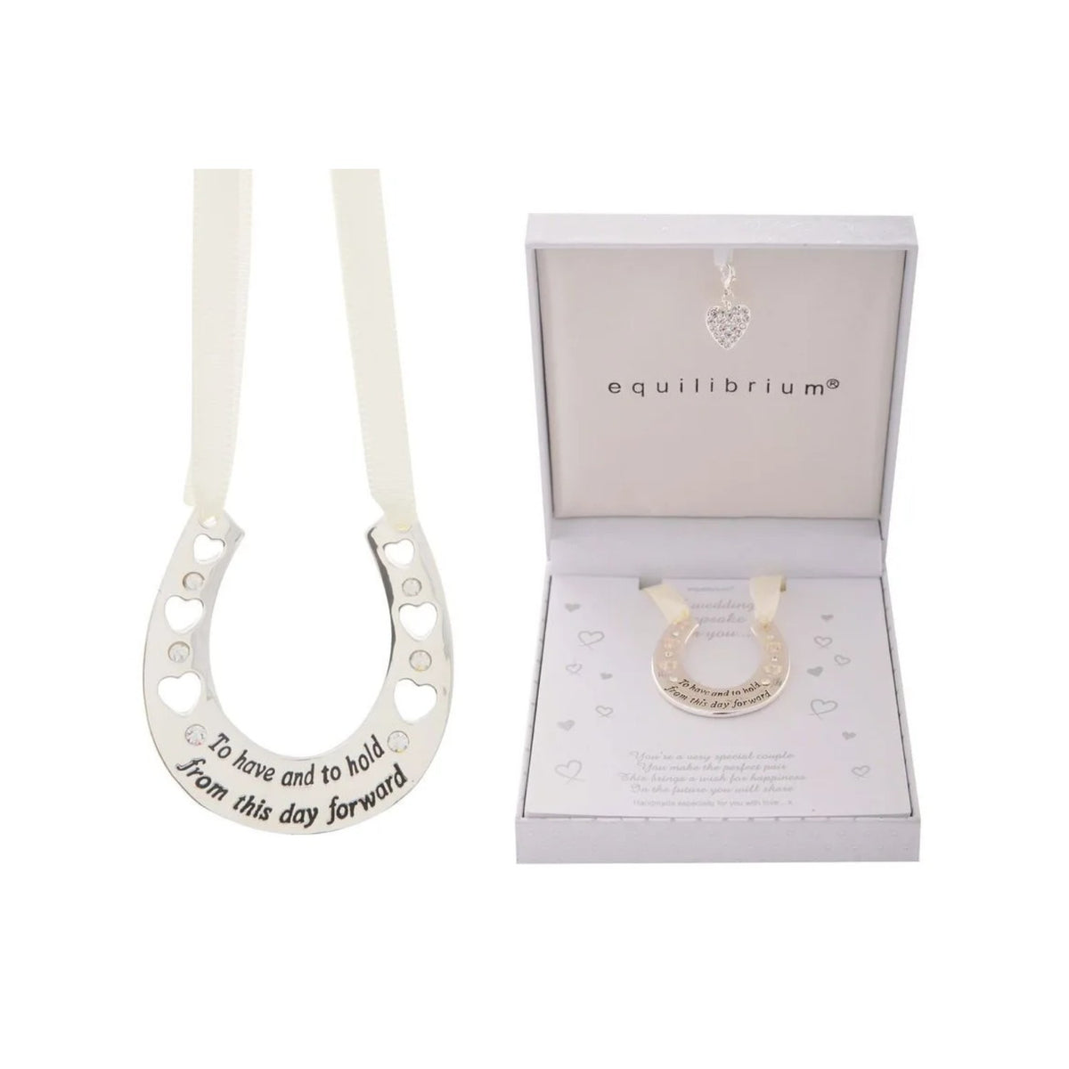 Equilibrium Silver Wedding Horse Shoe With Verse