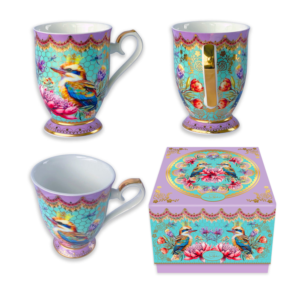Lisa Pollock Ceramic Cup In Gift Box Vintage Kookas