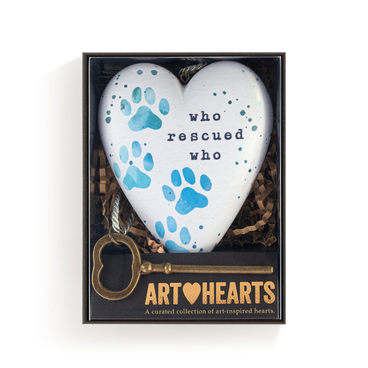ART HEART PAW PRINTS WHO RESCUED WHO