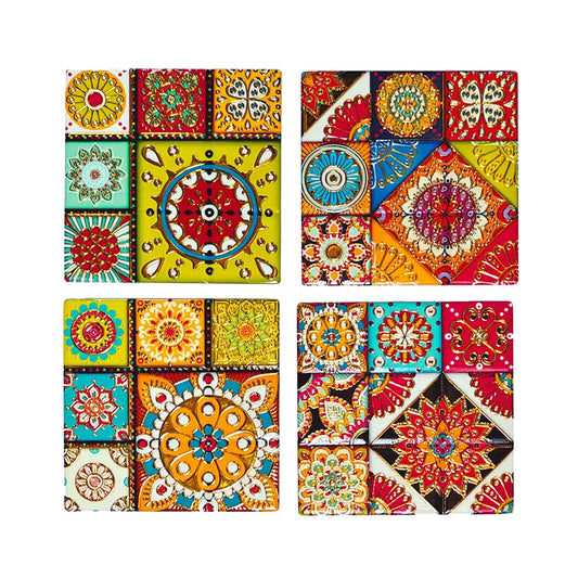 CERAMIC COASTERS SQUARE SET OF 4 FLICKA