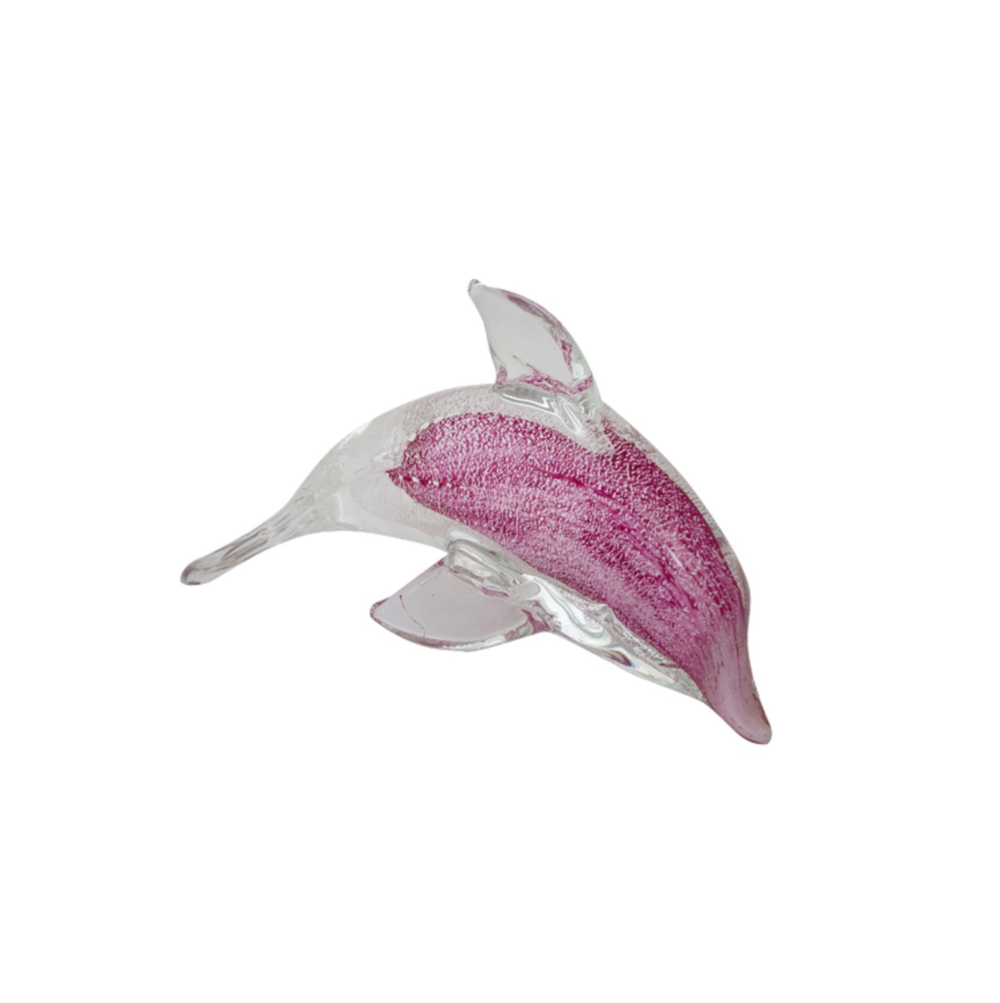 ZIBO ART GLASS MINI DOLPHIN PINK TUCU