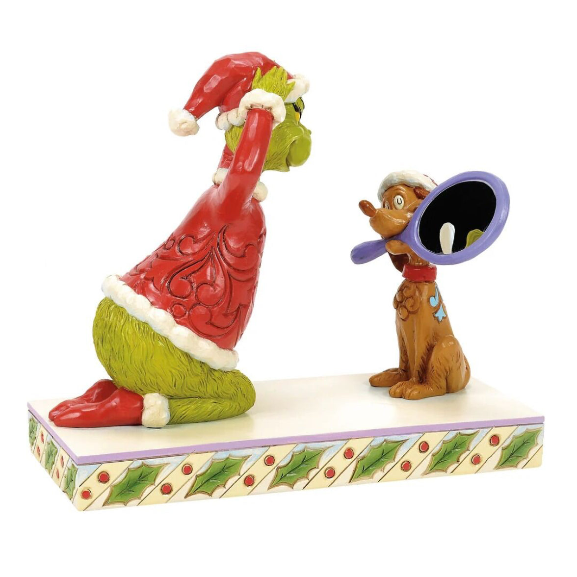 JIM SHORE THE GRINCH MAX HOLDING MIRROR FOR GRINCH