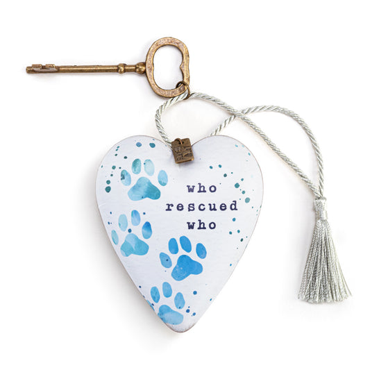 ART HEART PAW PRINTS WHO RESCUED WHO