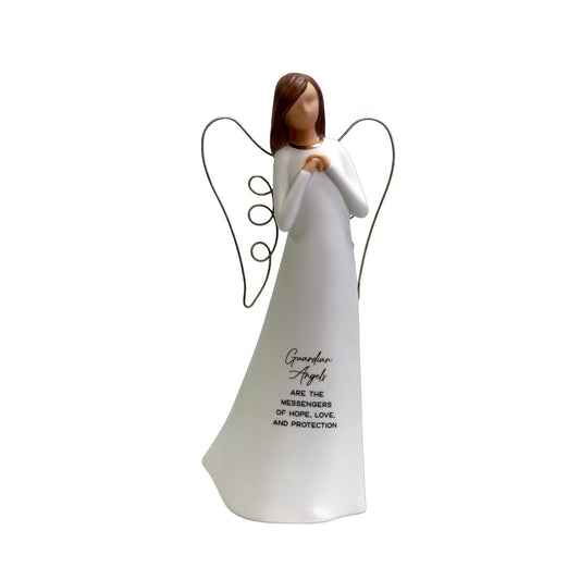 FLOURISH ANGEL CERAMIC WITH WIRE WINGS GUARDIAN ANGEL