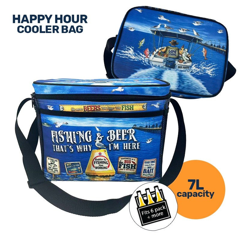 Lisa Pollock Cooler Bag "Fishing & Beer"
