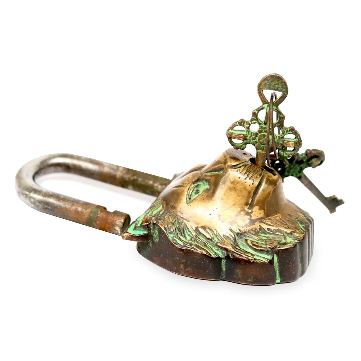 Padlock Brass Lion Head