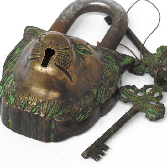 Padlock Brass Lion Head