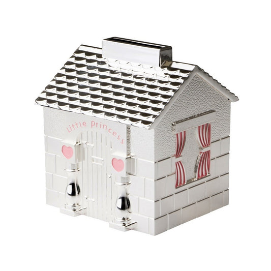 MONEY BANK LITTLE PRINCESS HOUSE SILVER PLATED